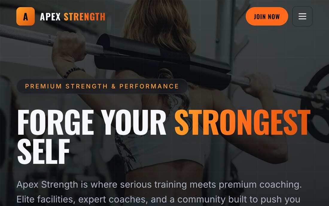 Apex Strength website preview