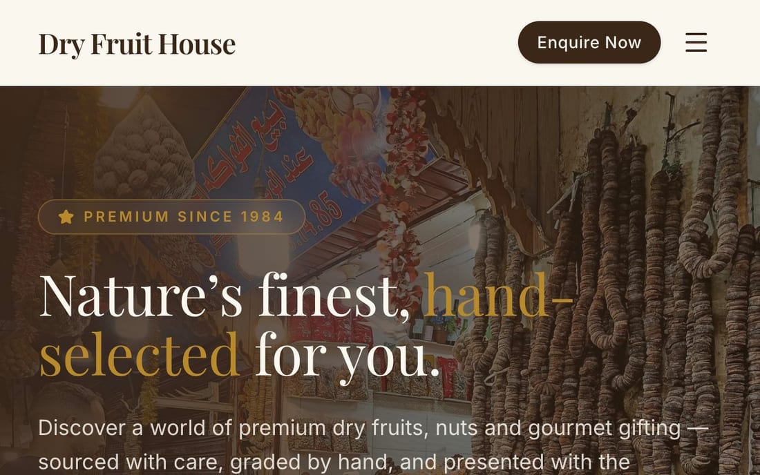 Dry Fruit House website preview