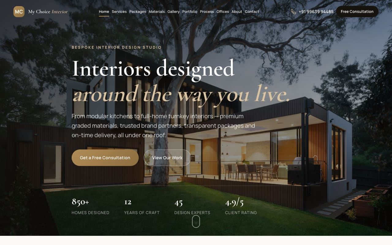 My Choice Interior website preview