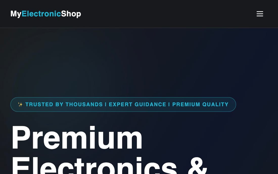 MyElectronicShop website preview